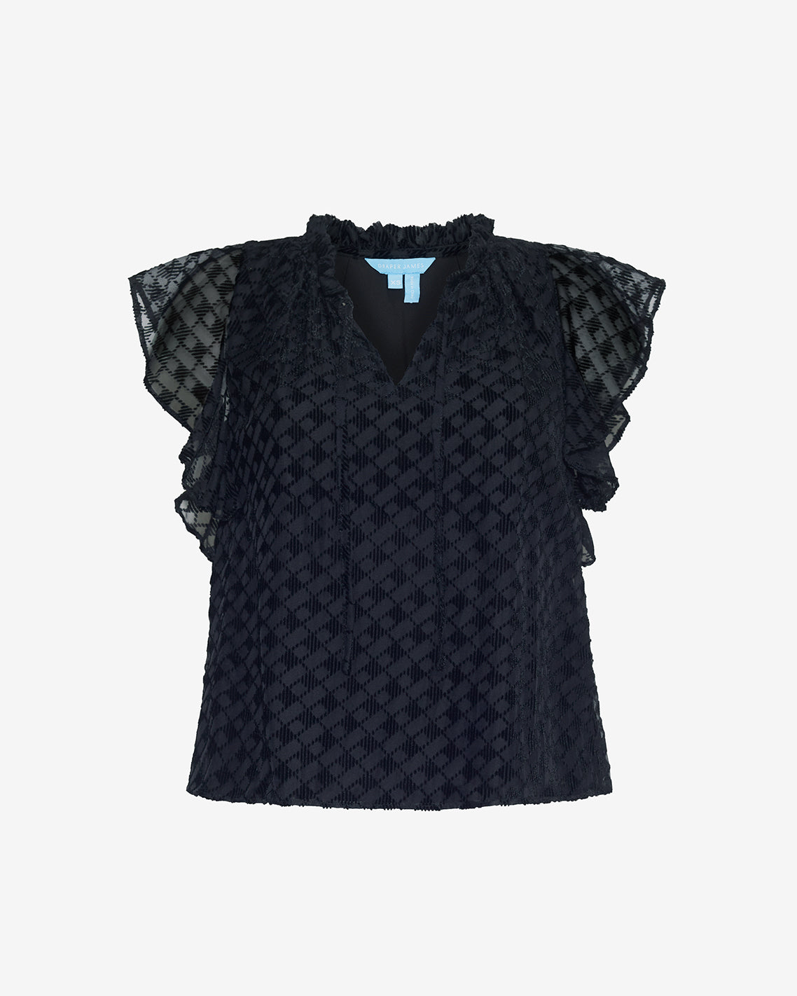 Ruffle Sleeve Top in Velvet Burnout