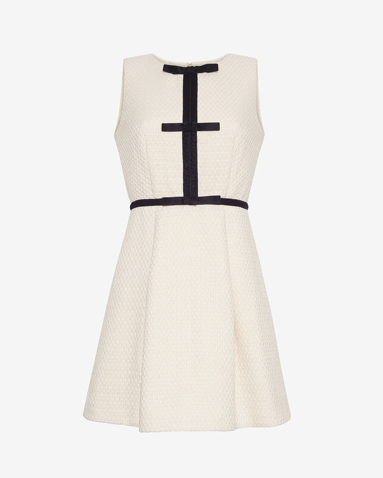 Sarabeth Tweed Mini Dress in Vanilla