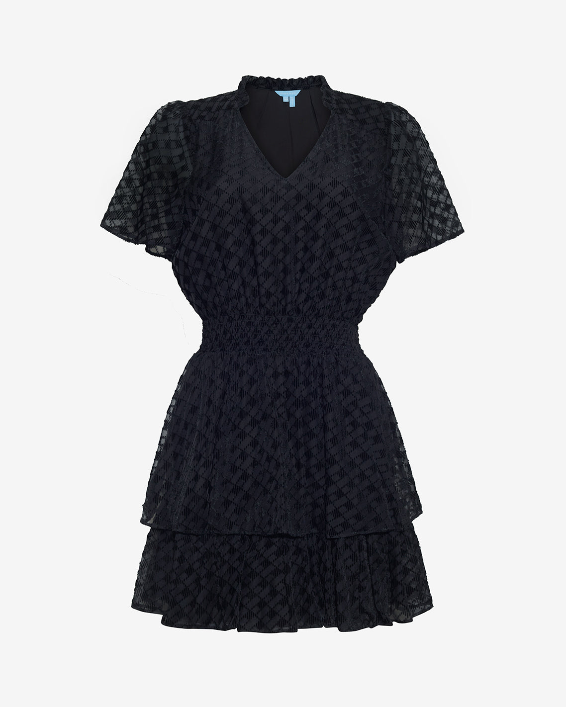 Alana Tiered Mini Dress in Velvet Burnout