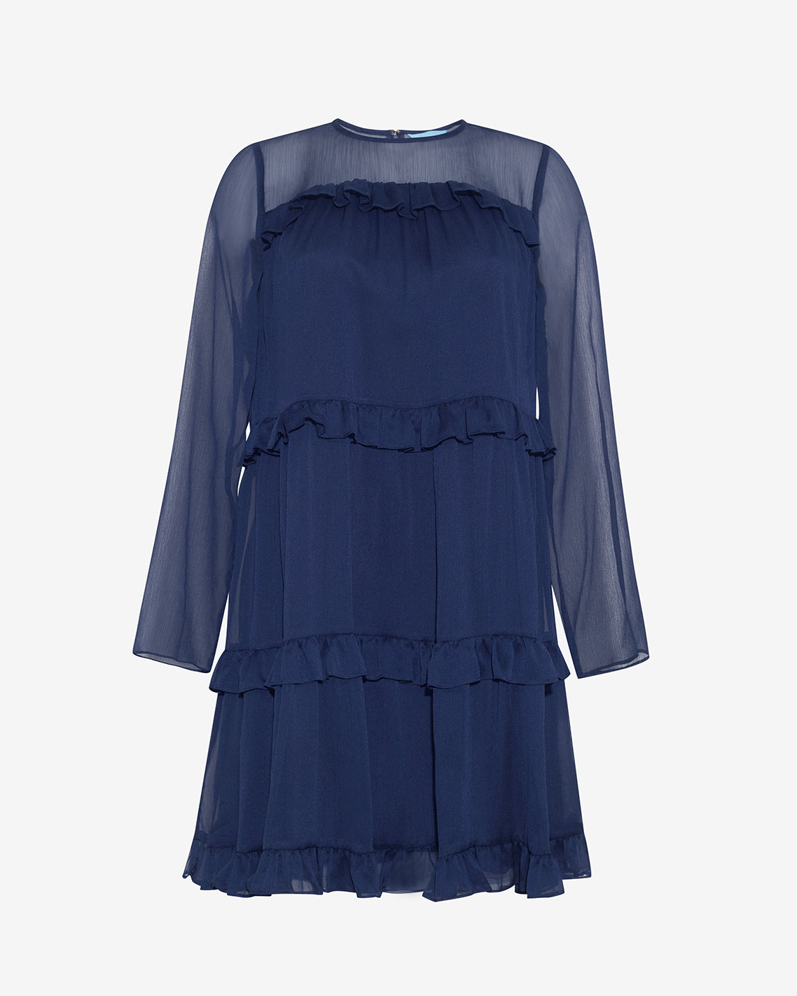 Frannie Ruffle Mini Dress in Baritone Blue