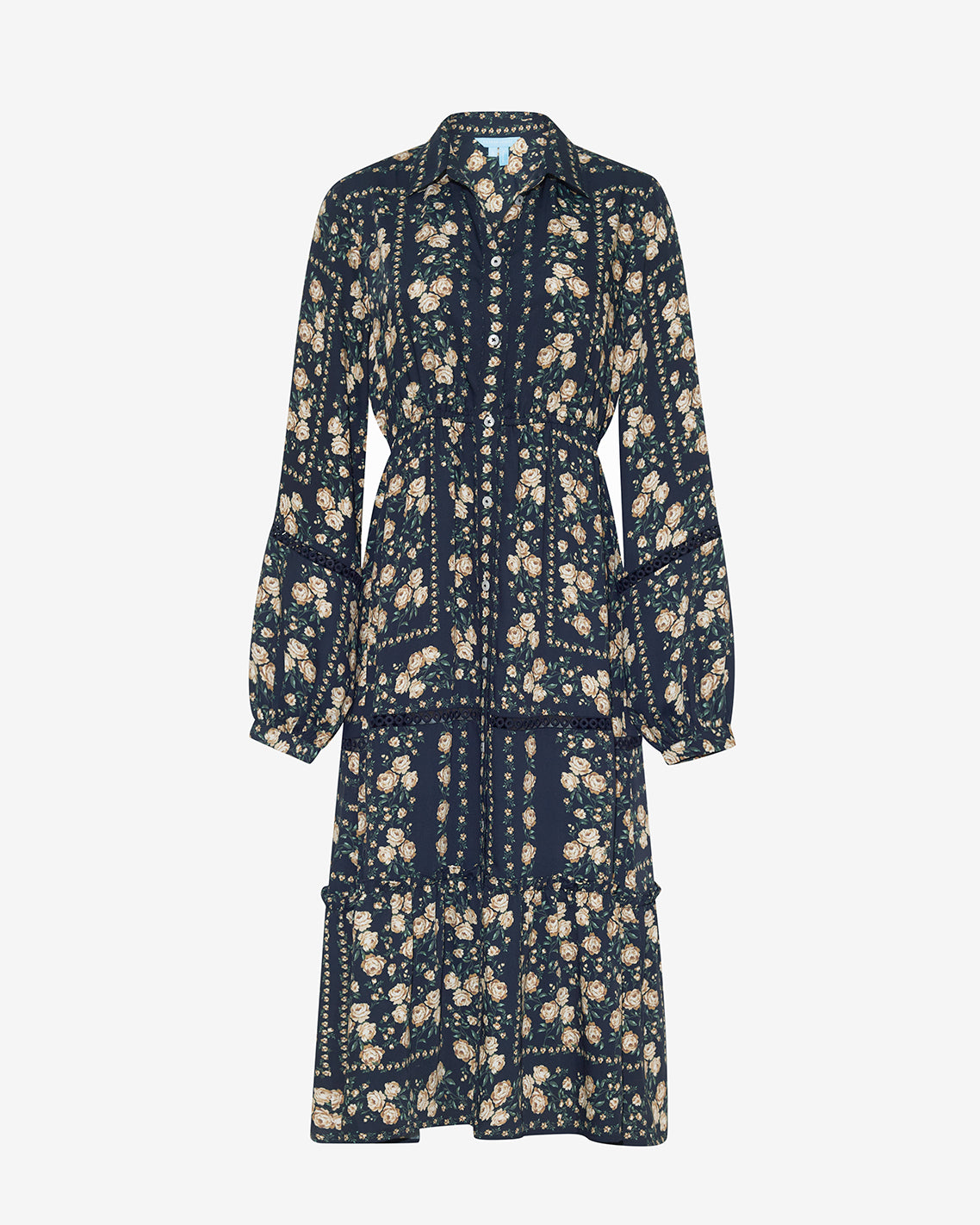 Beverly Midi Dress in Wallpaper Floral