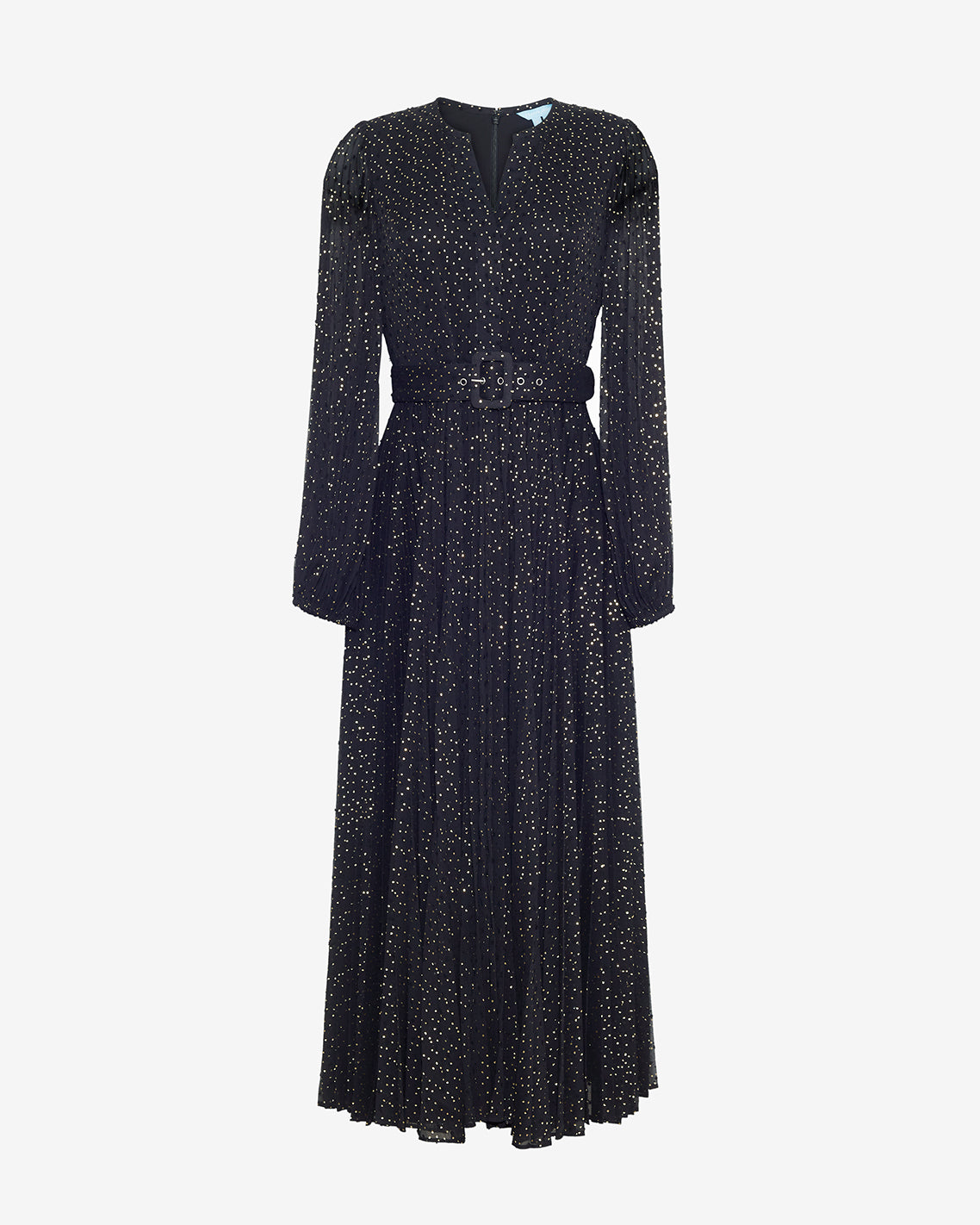 Maybelle Belted Midi Dress in Foil Dot