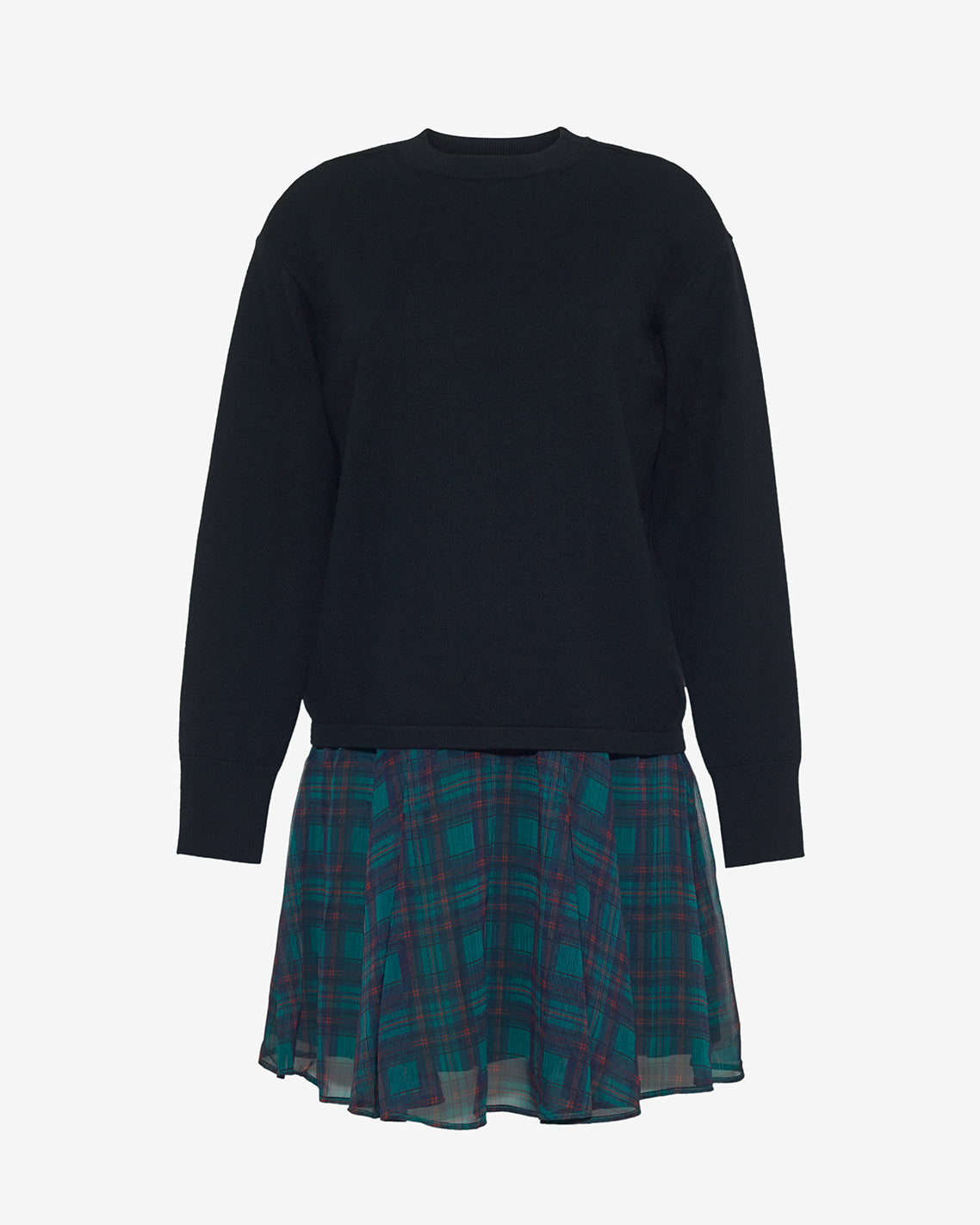 Elliot Sweater Dress in Evergreen Tartan