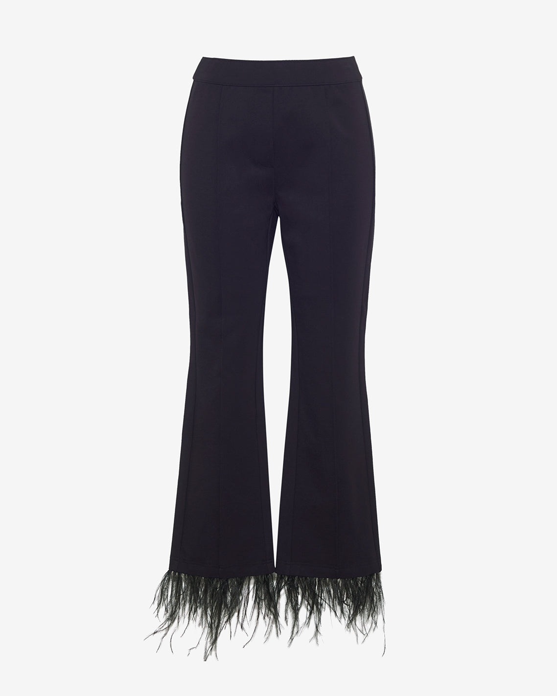 Trousers with Feather Trim