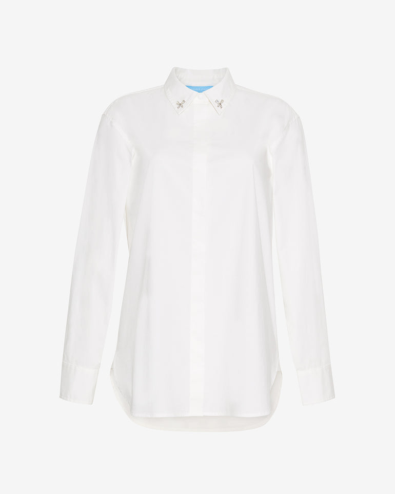 Button Down Top in White