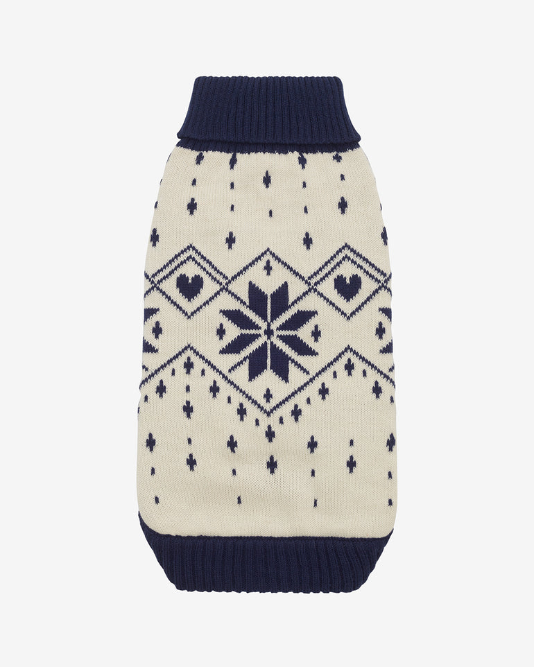 Snowflake Heart Dog Sweater