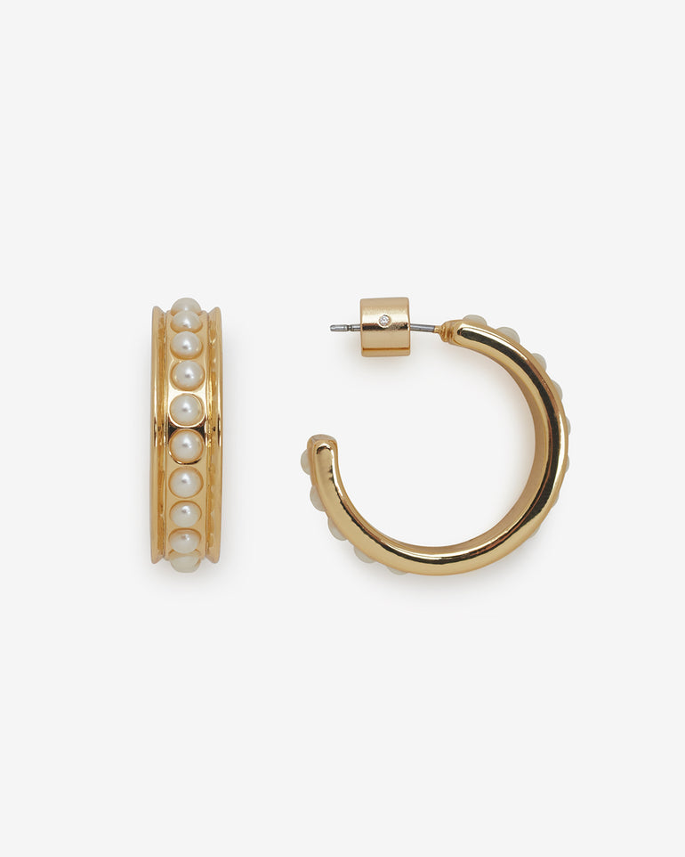 Pearl Studded Hoops