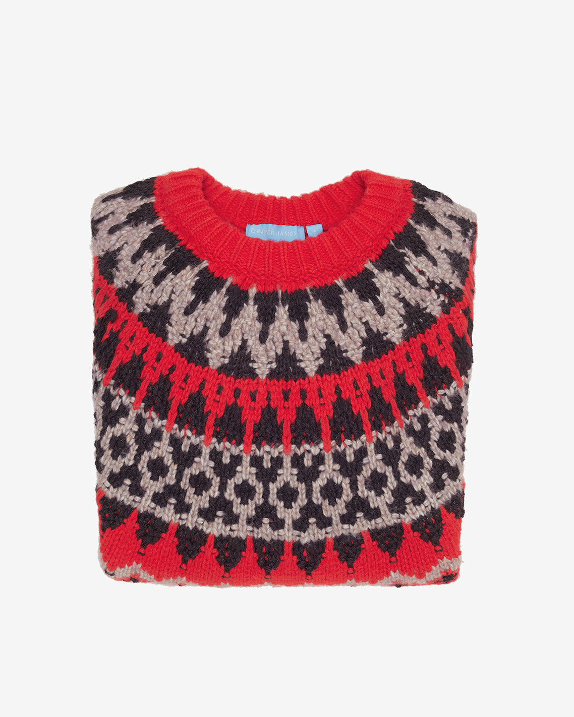 Fairisle Sweater in Lipstick Red Multi