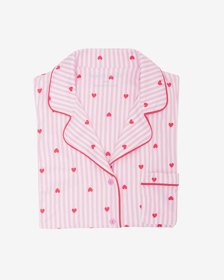 Linda Pajama Set in Sweetheart Stripes