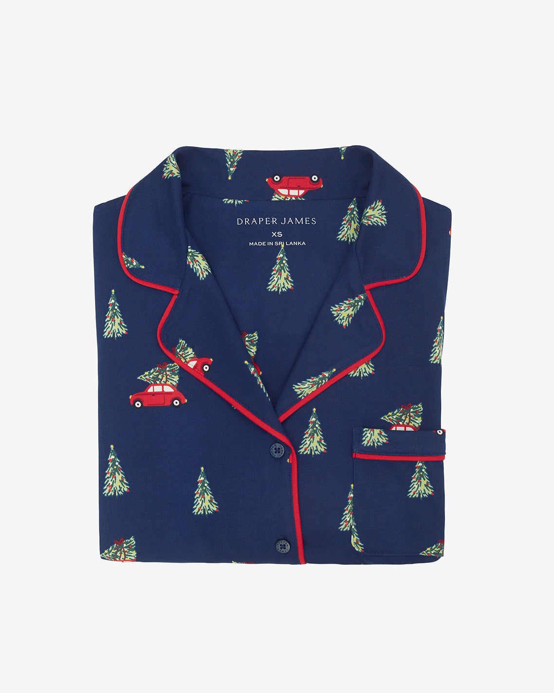 Linda Long-Sleeve Pajama Set in Holiday Trees