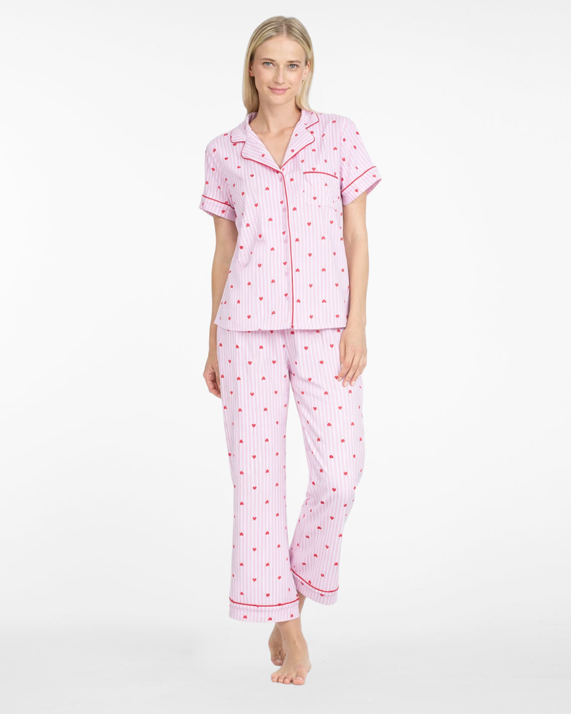 Linda Pajama Set in Sweetheart Stripes