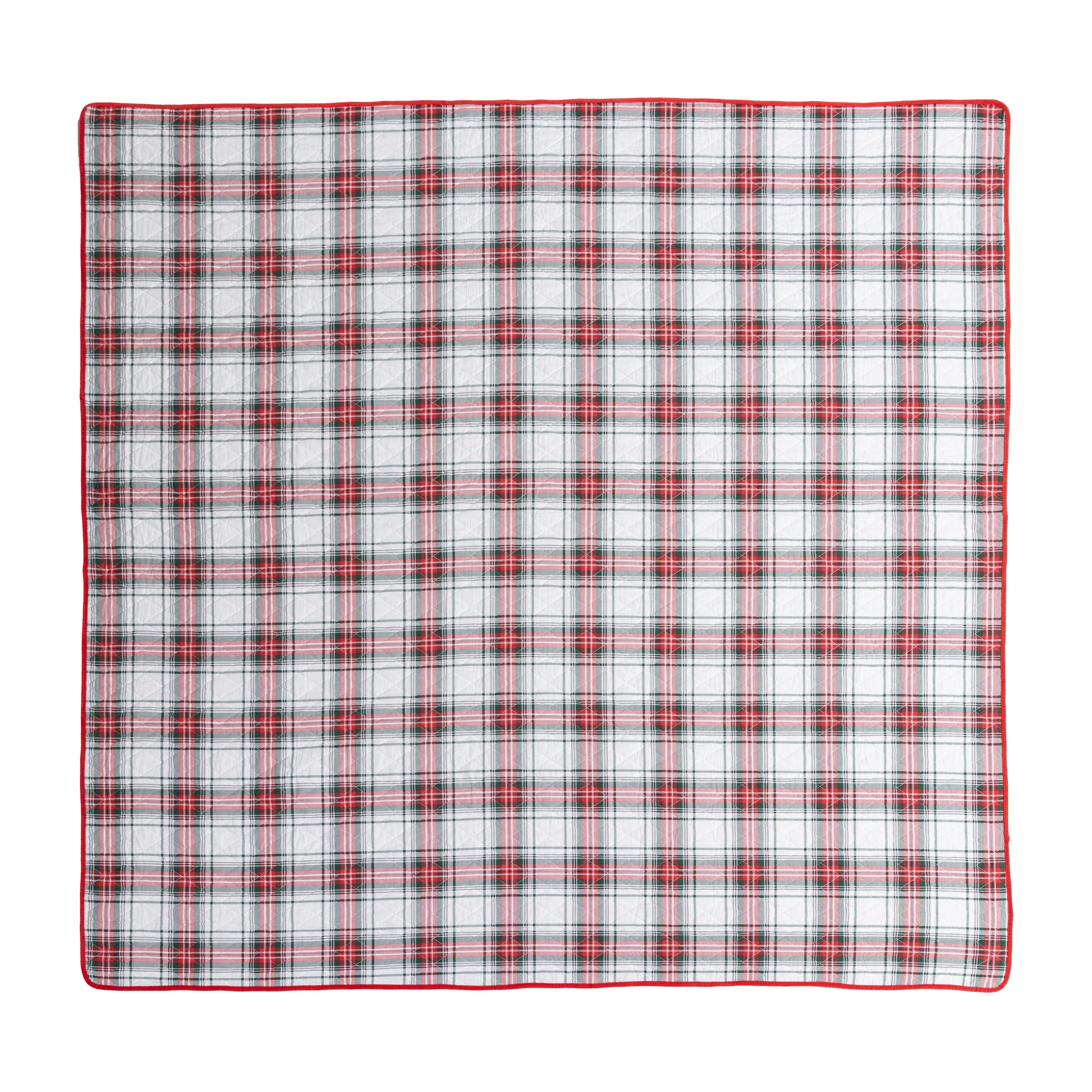 Printed Cotton Holiday Plaid Quilt