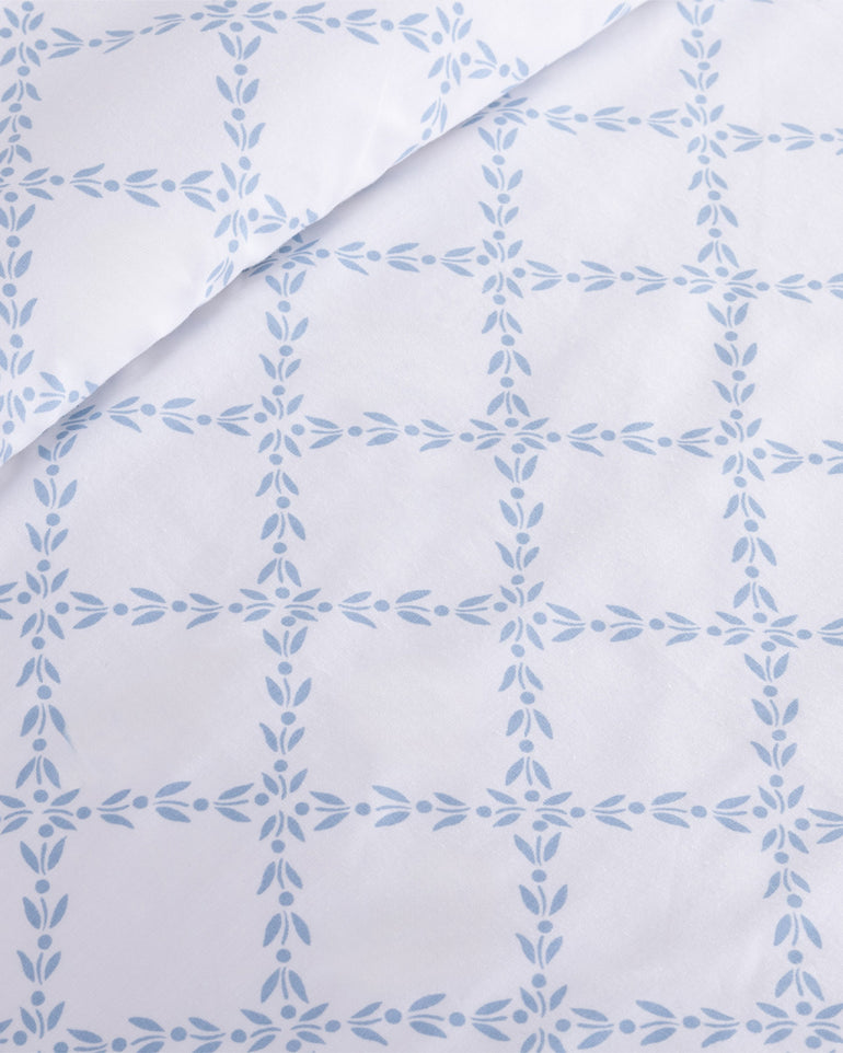 Amy Lattice Cotton Percale Duvet Set