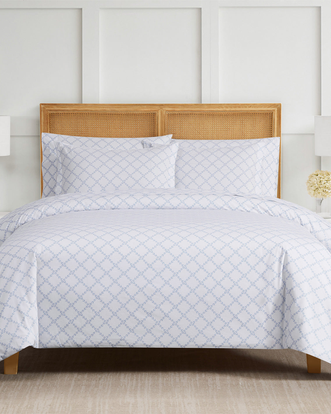 Amy Lattice Cotton Percale Duvet Set