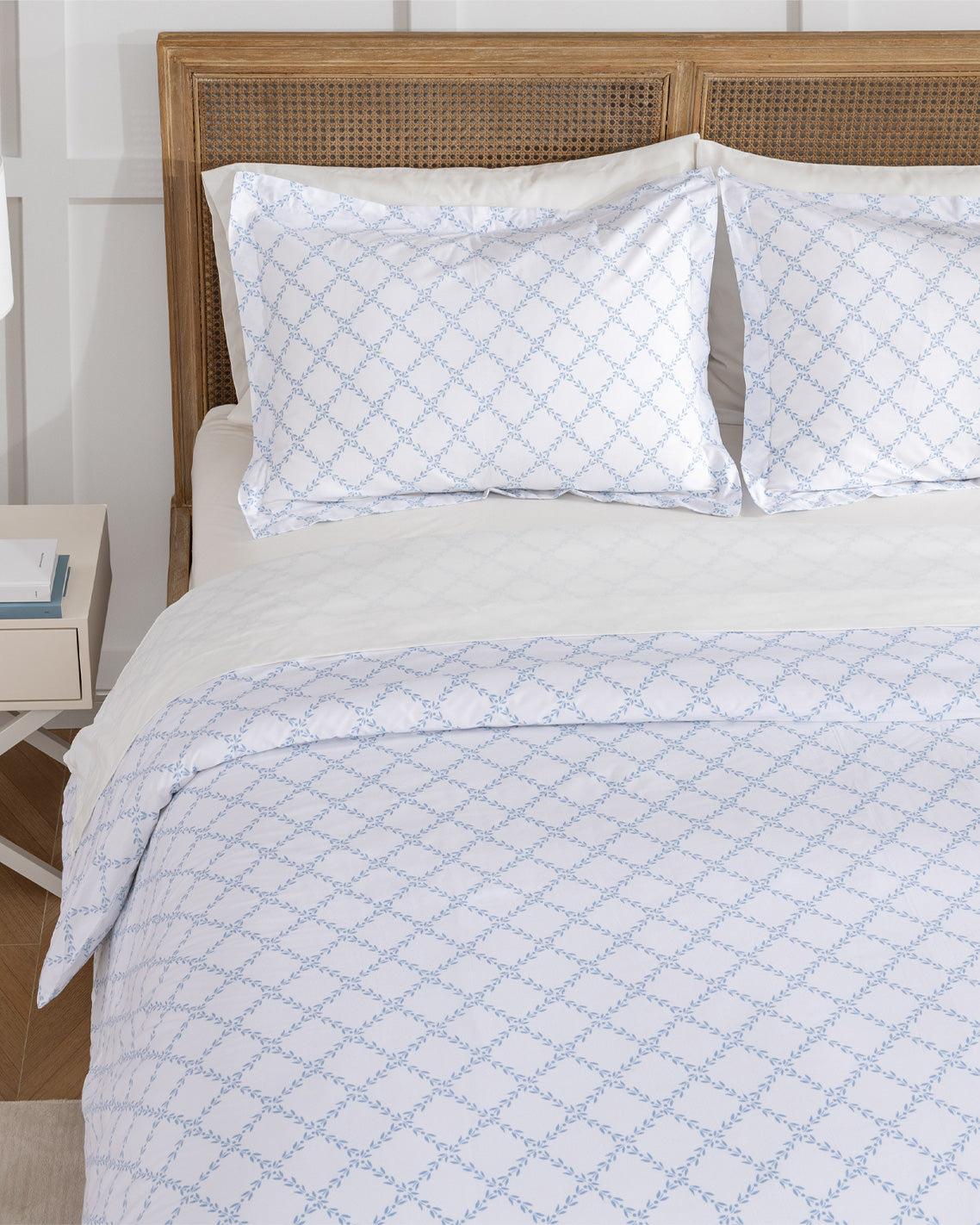 Amy Lattice Cotton Percale Duvet Set
