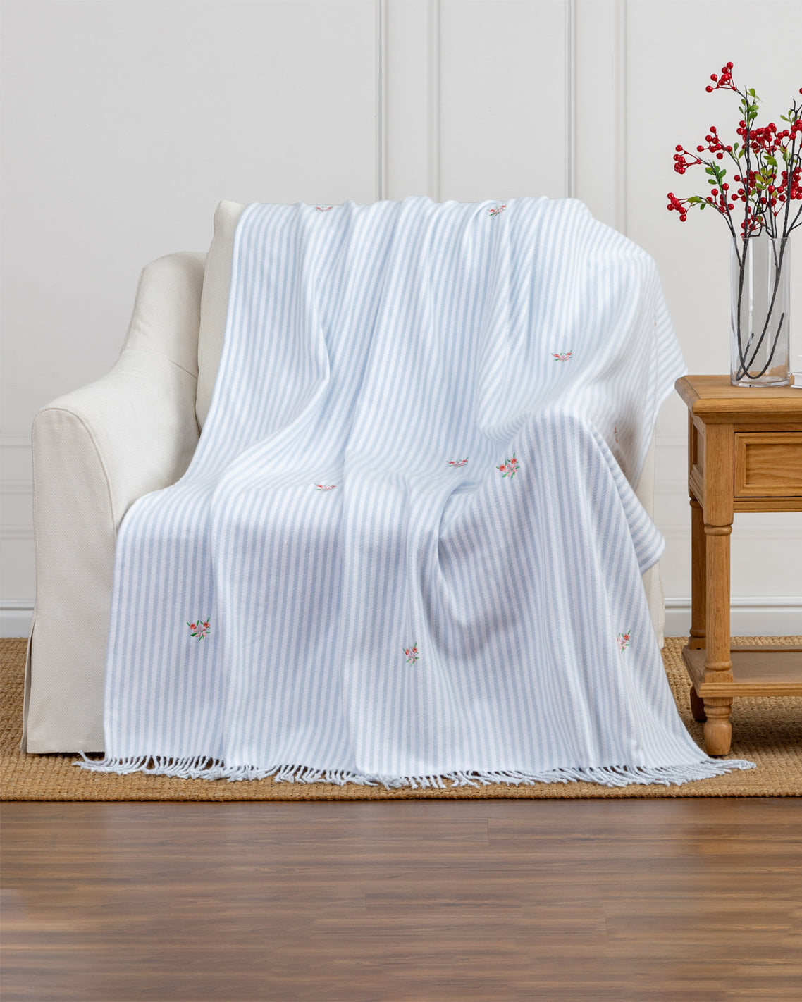 Embroidered Woven Throw