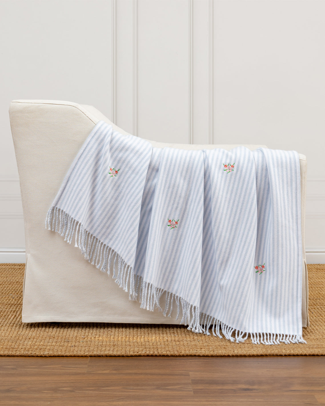 Embroidered Woven Throw