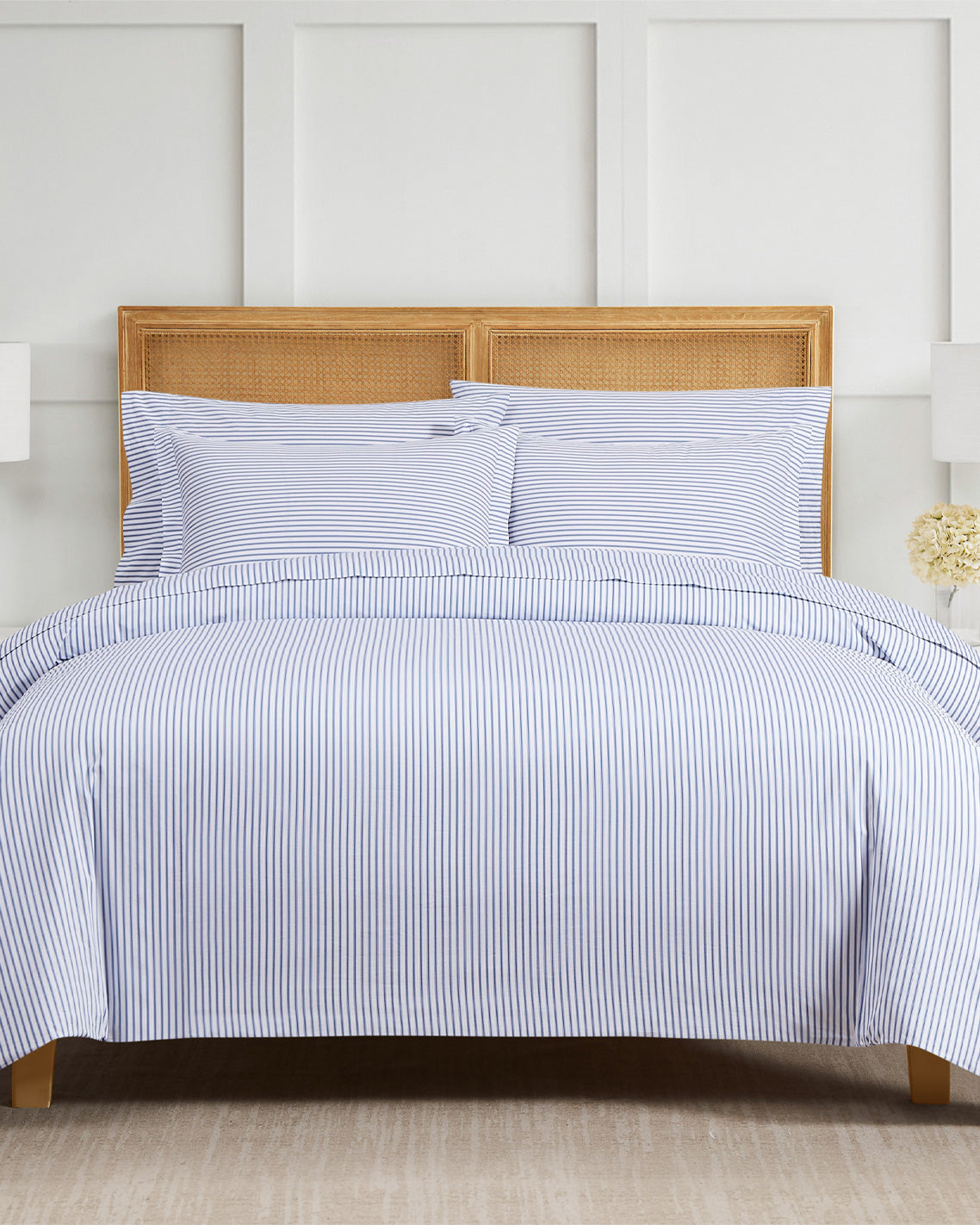 Amy Stripe Cotton Percale Duvet Set