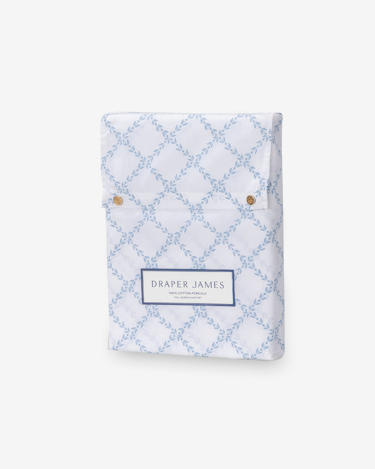 Amy Lattice Cotton Percale Duvet Set