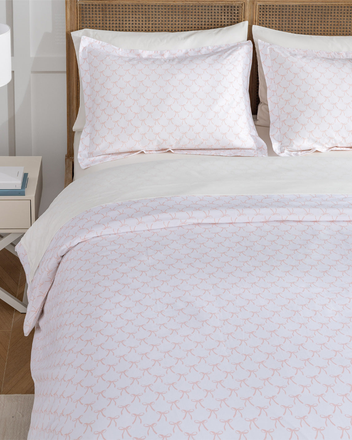 Jamie Bow Cotton Percale Duvet Set