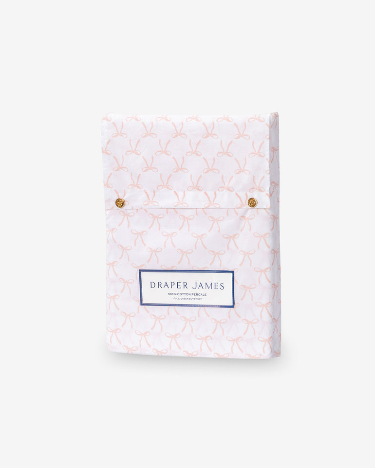 Jamie Bow Cotton Percale Duvet Set