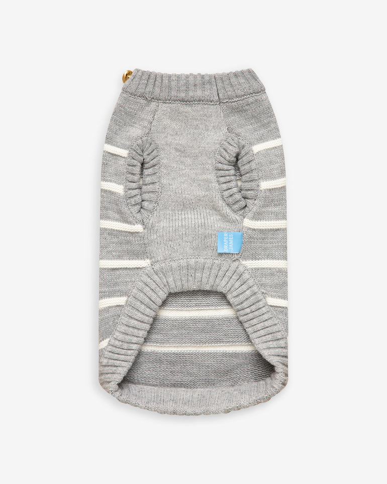 Gray Side Henley Striped Sweater