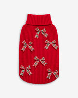 Red Cable Knit Bow Sweater