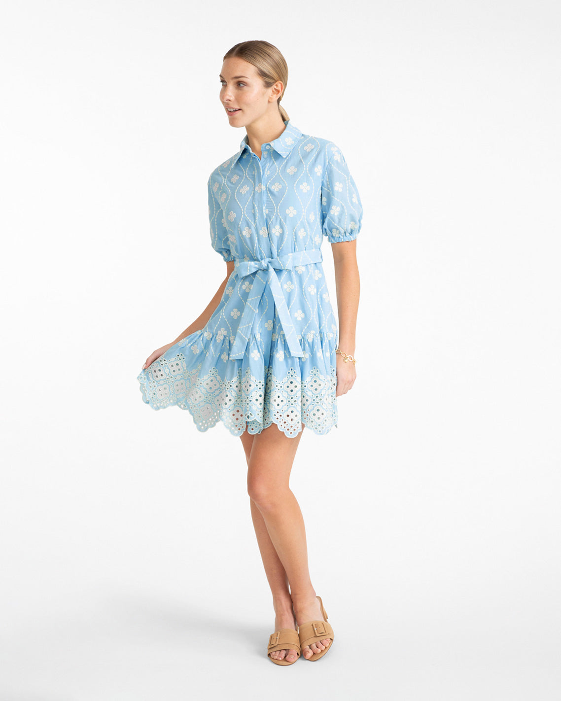 Kallie Mini Dress in Eyelet Embroidery Draper James Kallie Mini Dress in Eyelet Embroidery Draper James