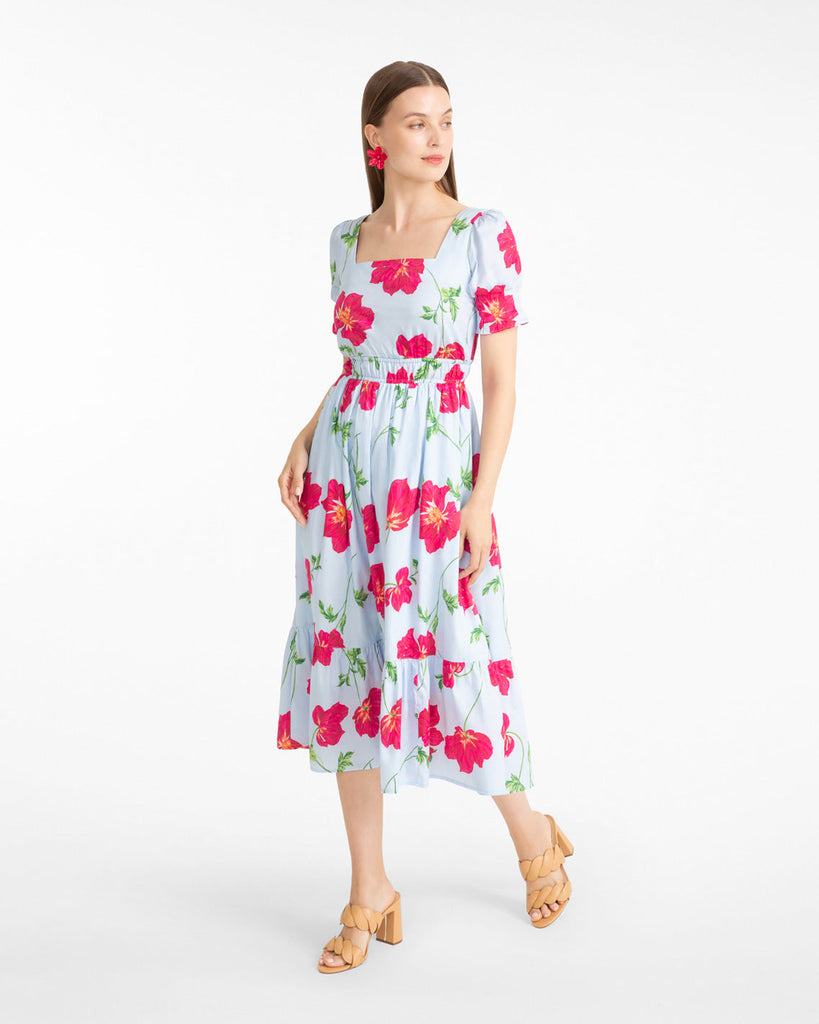 Elodie Midi Dress | Color - Blue Multi / M