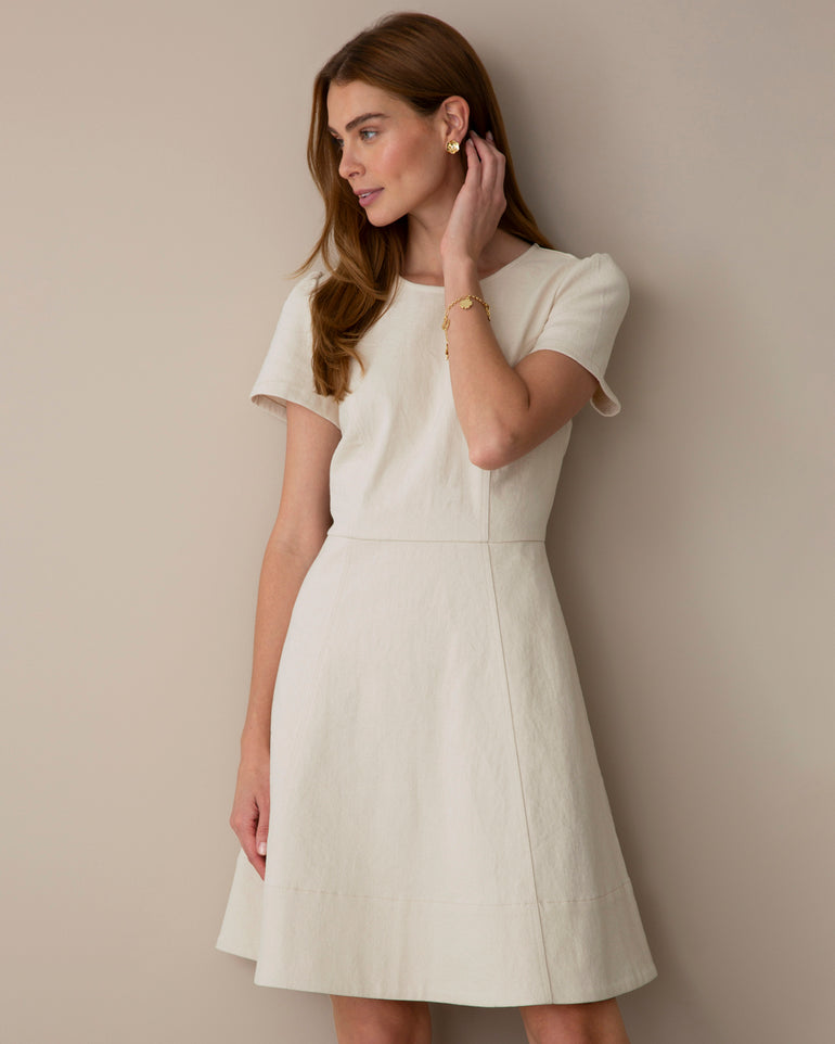 Florence Natural Seamed Denim Dress