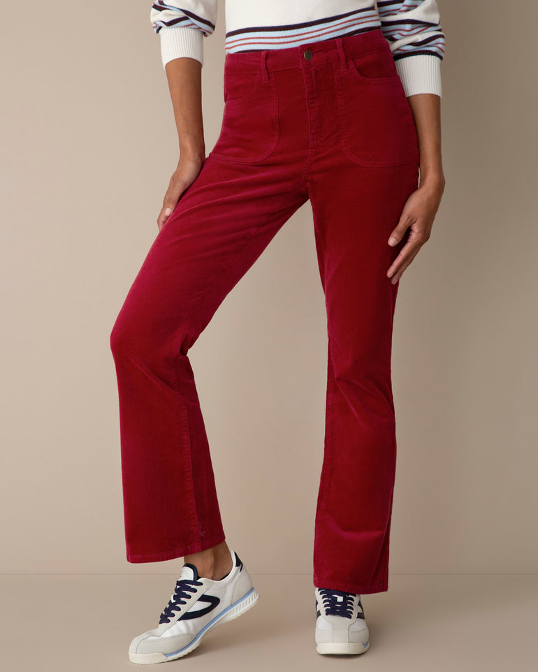 Baby Bootcut with Patch Pocket in Red Dahlia