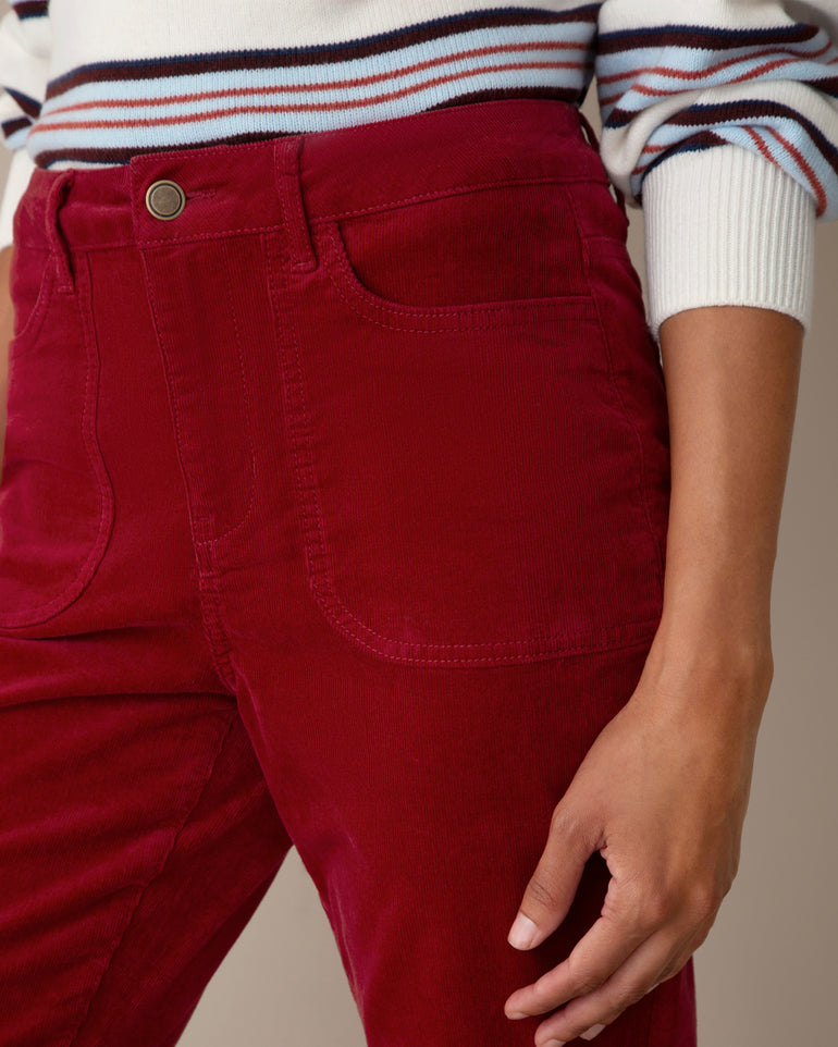Baby Bootcut with Patch Pocket in Red Dahlia