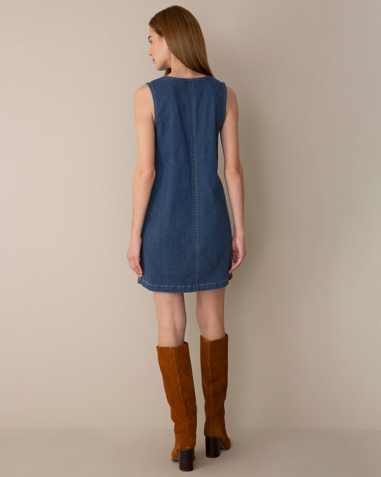 Claire Denim V-Neck Mod Dress