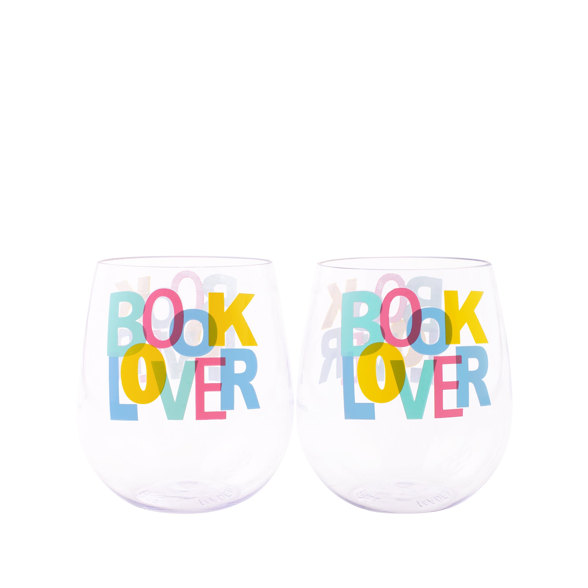 Book Lovers Acrylic Wine Glass Set
