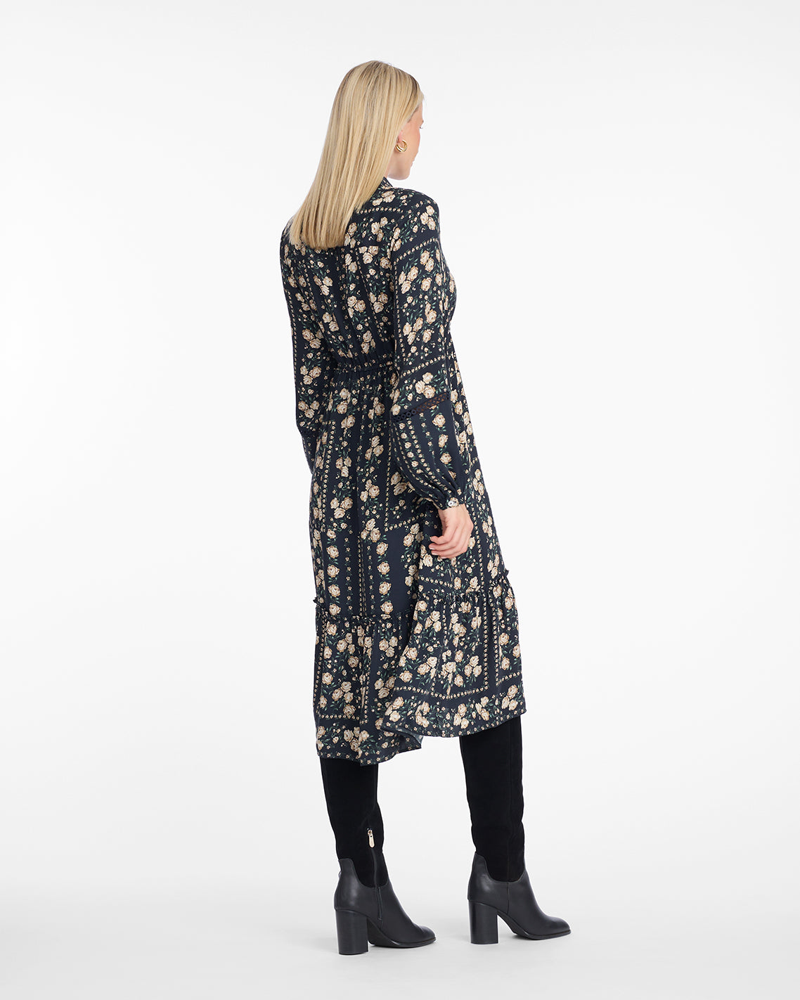 Beverly Midi Dress in Wallpaper Floral