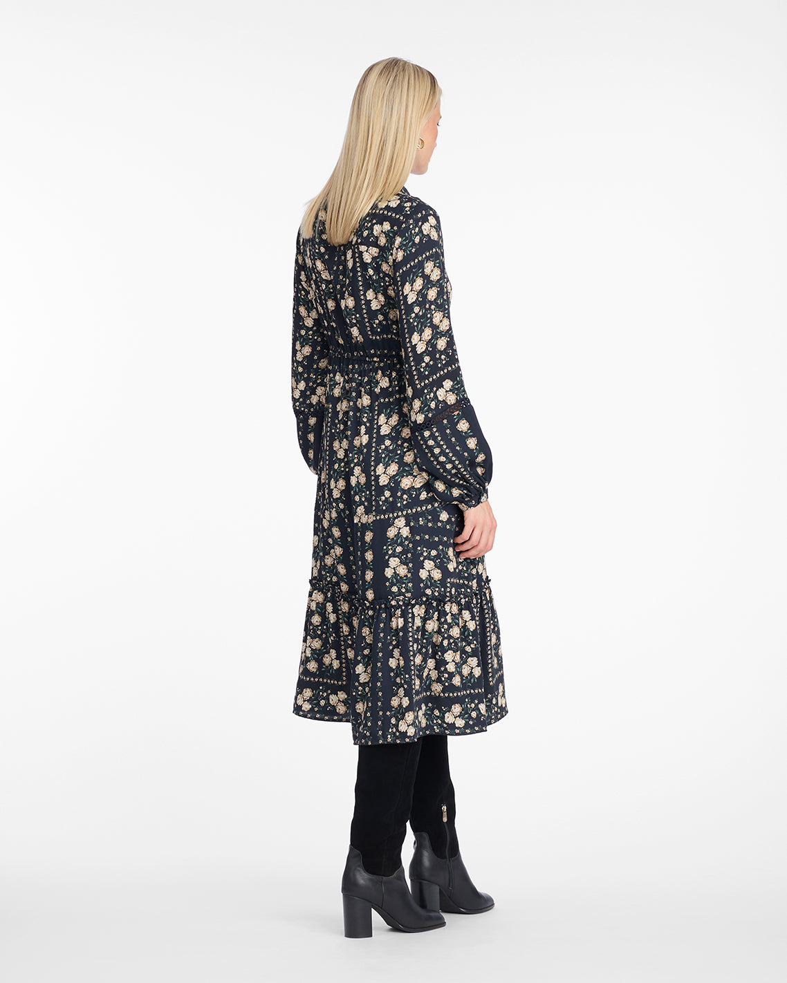 Beverly Midi Dress in Wallpaper Floral