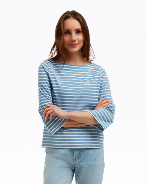 Corey Bell Sleeve Top in Blue Mariner Stripe – Draper James