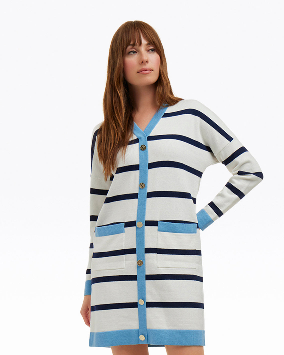 Cassadee Cardigan Sweater Dress | Color - Magnolia White / XXL