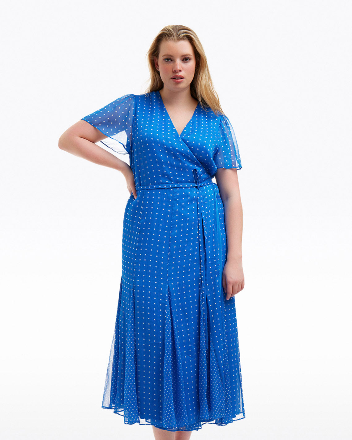 Daphne Wrap Dress in Royal Blue Polka Dot | Color - Royal Blue Polka Dot / 24X | Draper James Daphne Wrap Dress in Royal Blue Polka Dot | Color - Royal Blue Polka Dot / 24X | Draper James