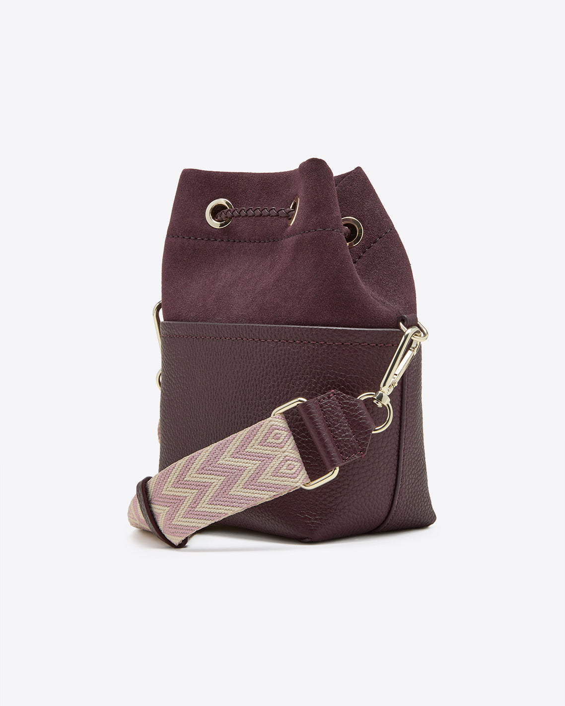 Mini Bucket Bag in Plum