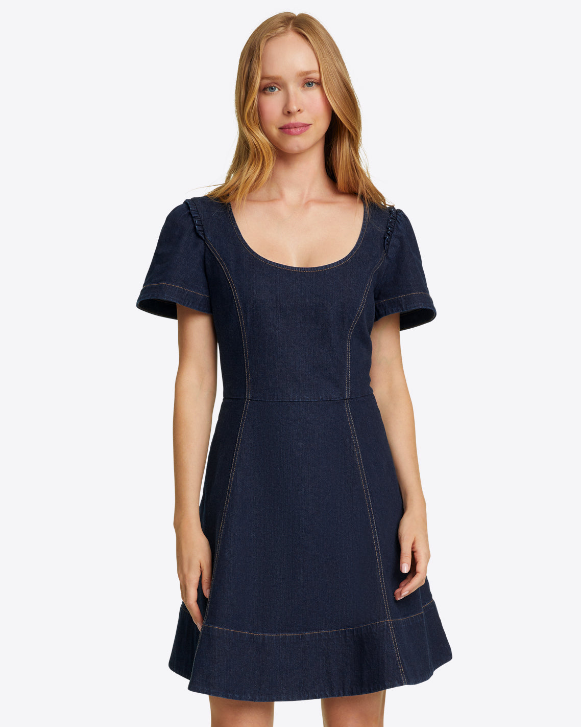 Faith Love Circle Mini Dress Dark Wash