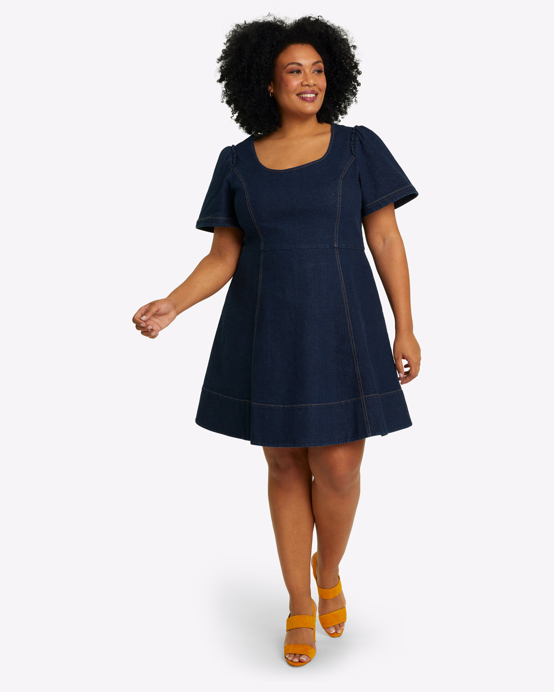 Faith Love Circle Mini Dress Dark Wash