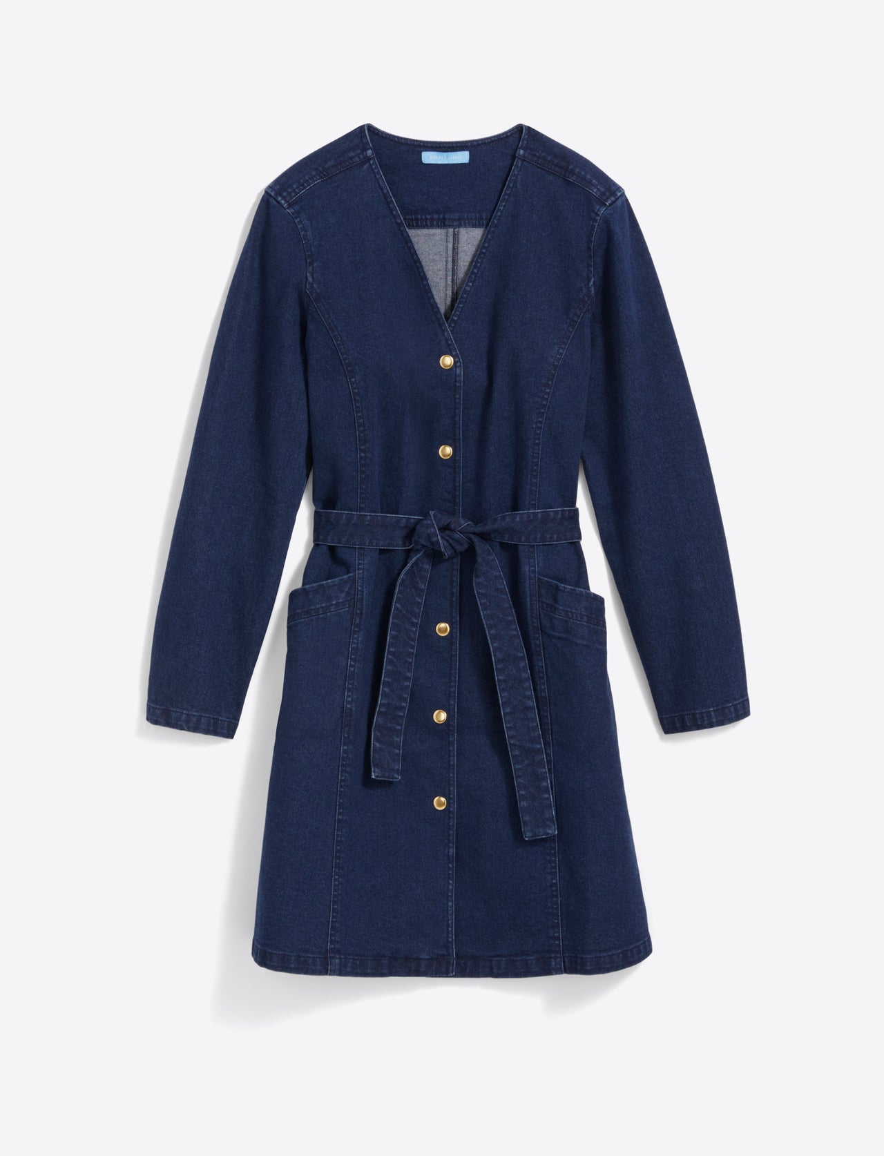 Colbie Snap Front Dress in Denim Dark Wash / XS
