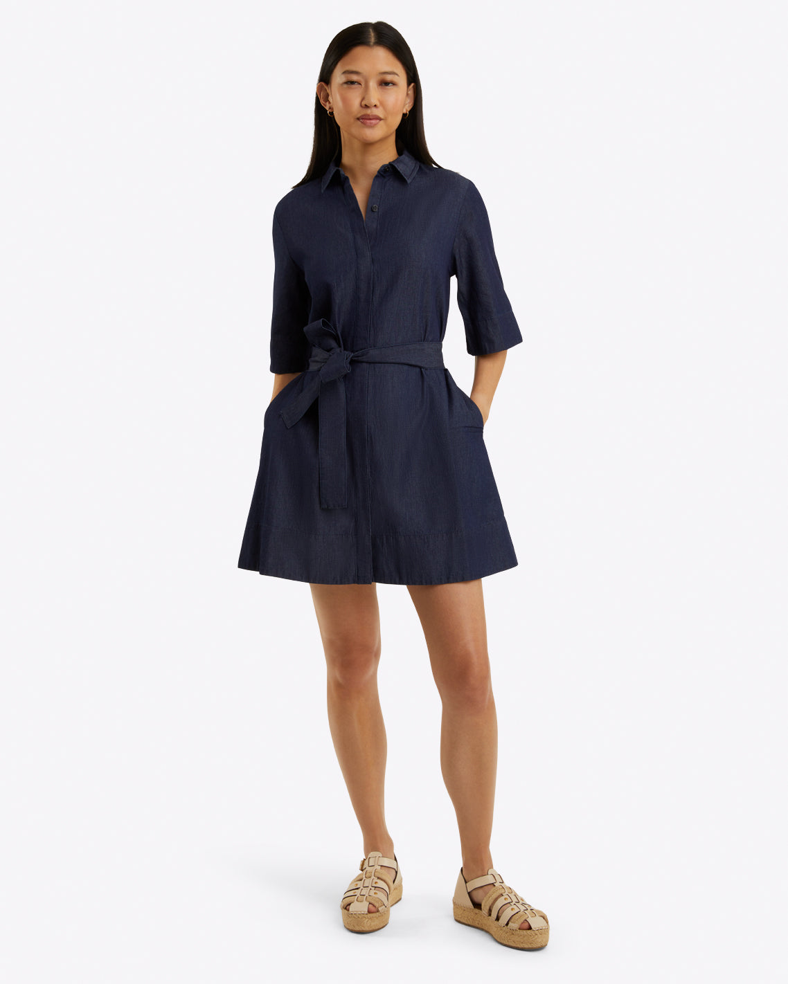 Riley Mini Shirtdress Chambray