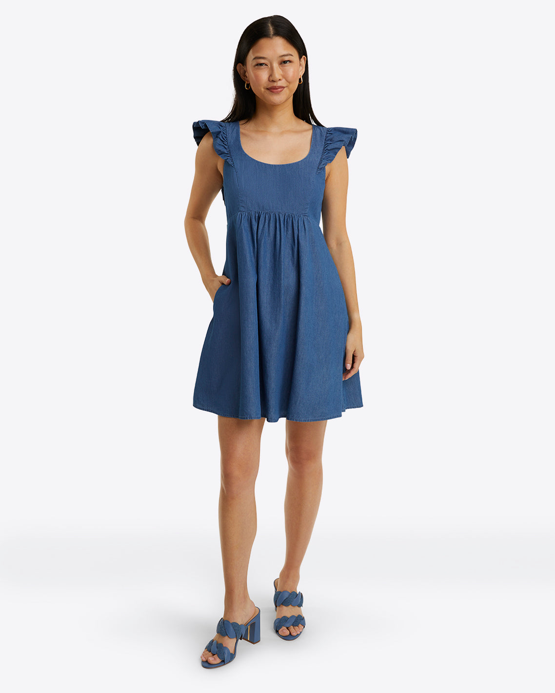 Ciara Babydoll Dress Chambray