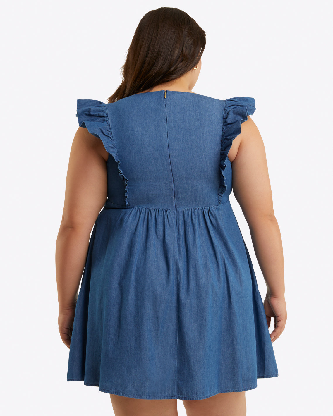 Ciara Babydoll Dress in Chambray