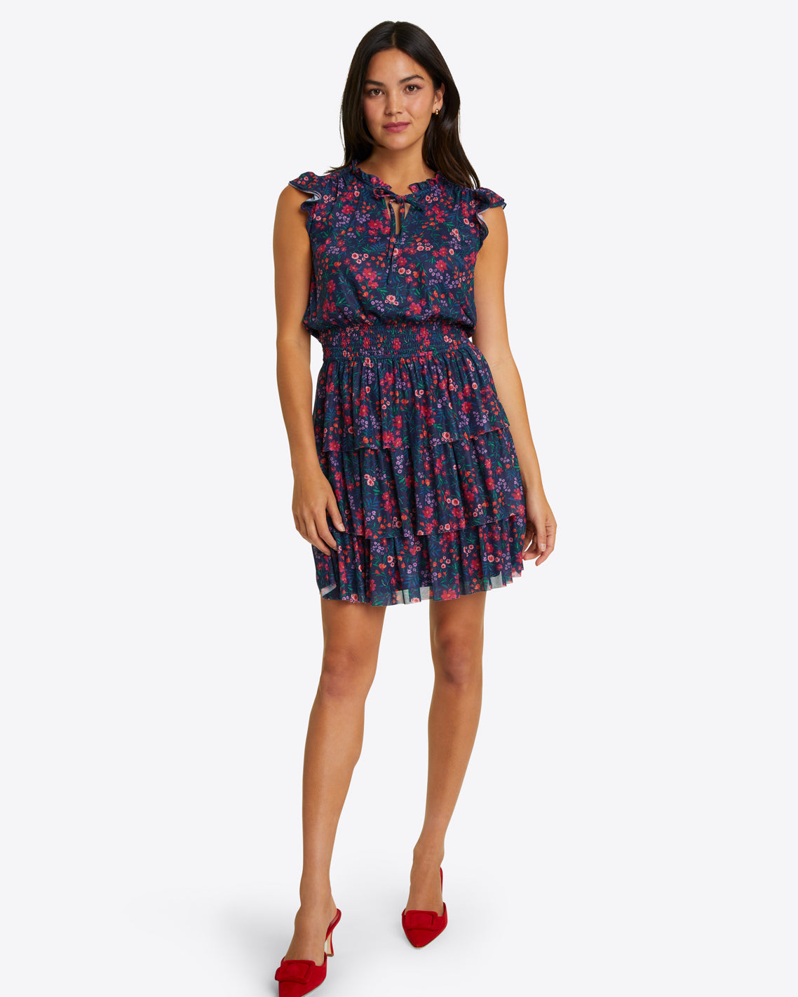 Alana Tiered Dress in Twilight Floral