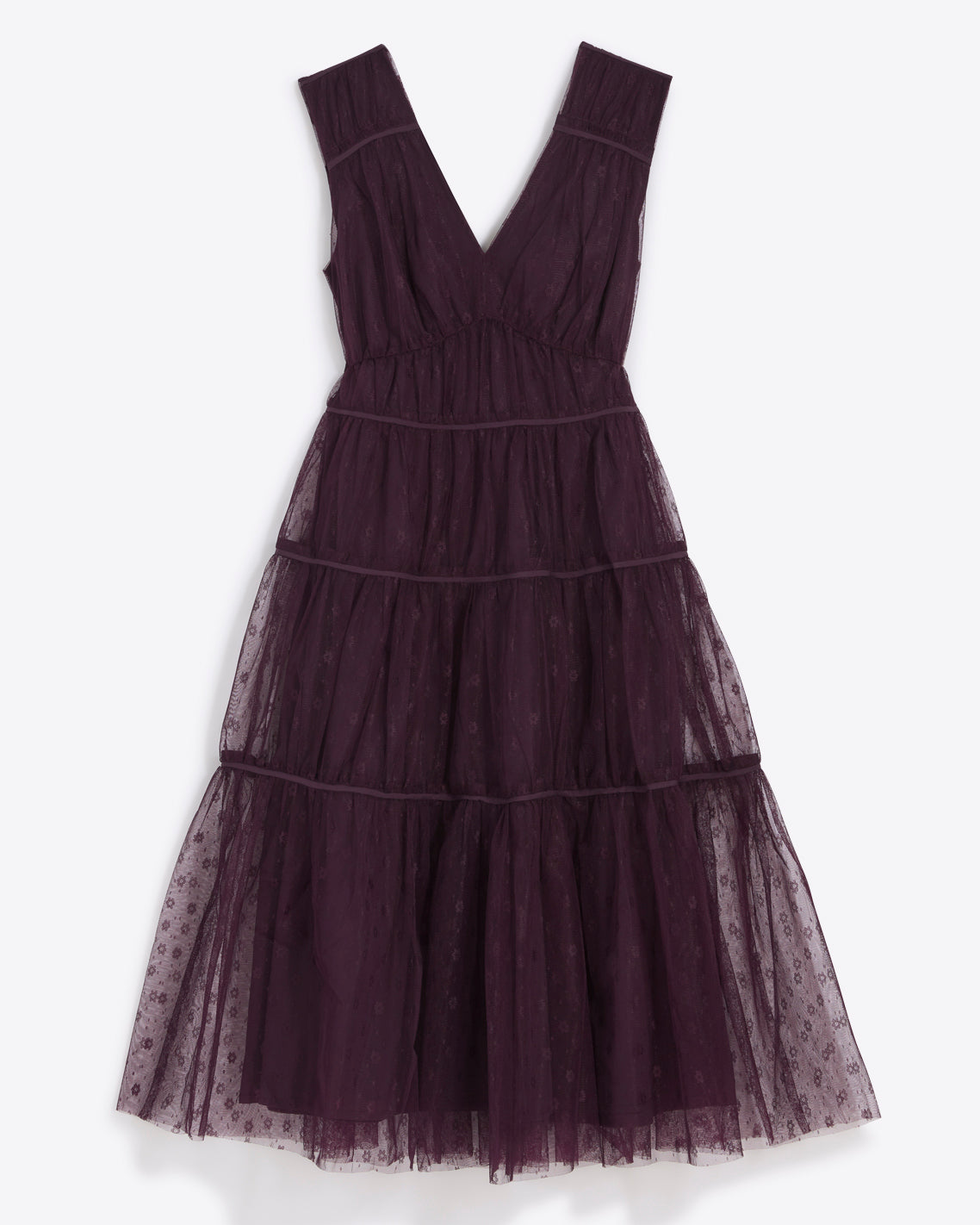 Margo Sleeveless Dress Plum Tulle