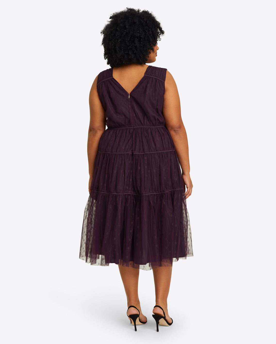 Margo Sleeveless Dress Plum Tulle