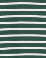 Close-up of green and white stripes on the Draper James Elsie Turtleneck Dress in Green Stripe.